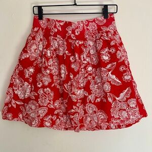 Old Navy Red Floral Skirt